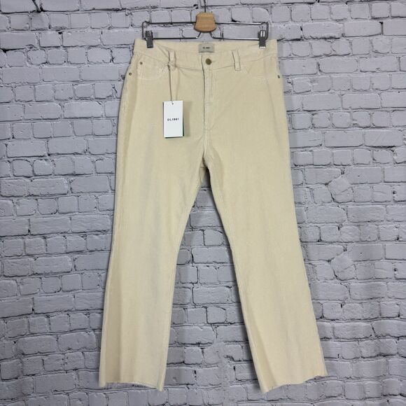 NWT DL1961 Corduroy Bridget Boot Instasculpt High Rise Jeans Ecru Cream Women 31 - Picture 3 of 16